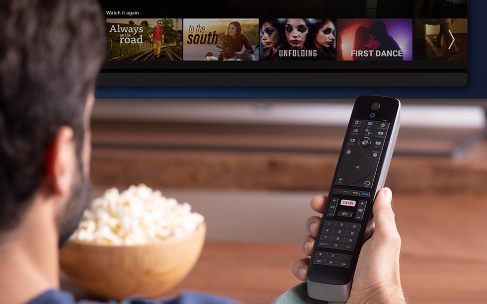 Consumer using a streaming service to browse TV